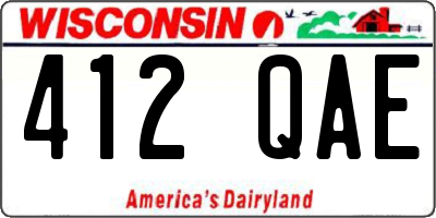 WI license plate 412QAE