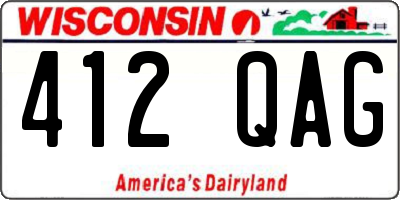 WI license plate 412QAG