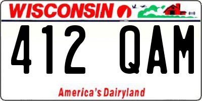 WI license plate 412QAM