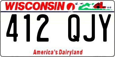 WI license plate 412QJY