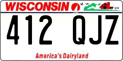 WI license plate 412QJZ