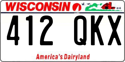 WI license plate 412QKX