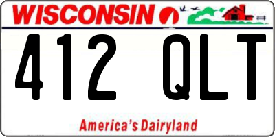 WI license plate 412QLT