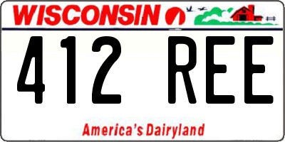 WI license plate 412REE