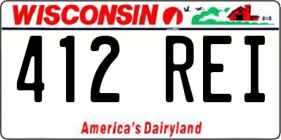 WI license plate 412REI