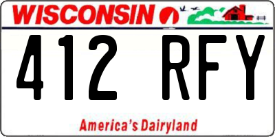 WI license plate 412RFY