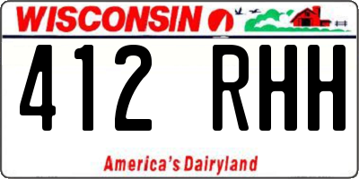 WI license plate 412RHH