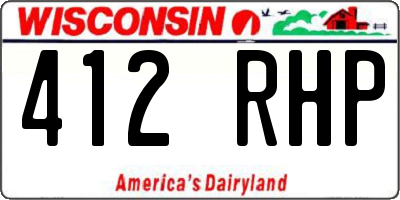WI license plate 412RHP