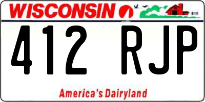 WI license plate 412RJP