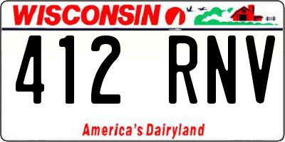 WI license plate 412RNV