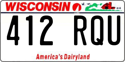 WI license plate 412RQU