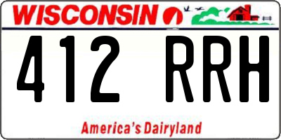 WI license plate 412RRH
