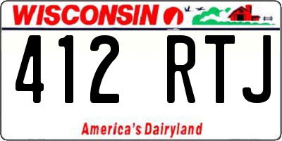 WI license plate 412RTJ
