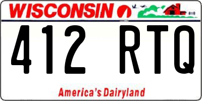 WI license plate 412RTQ