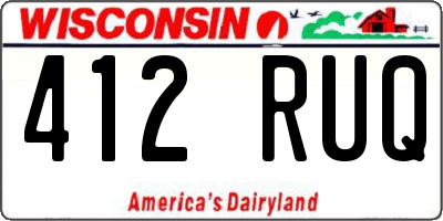 WI license plate 412RUQ