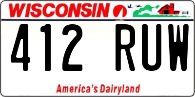 WI license plate 412RUW