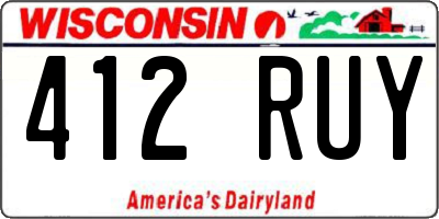 WI license plate 412RUY