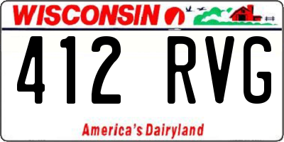 WI license plate 412RVG