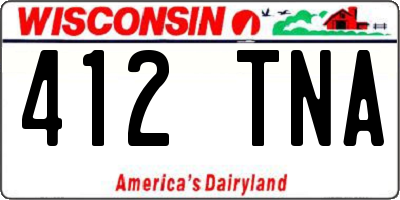 WI license plate 412TNA