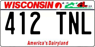 WI license plate 412TNL