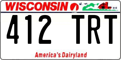 WI license plate 412TRT