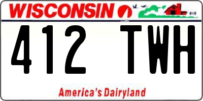 WI license plate 412TWH
