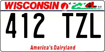 WI license plate 412TZL