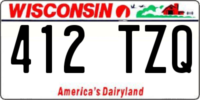 WI license plate 412TZQ