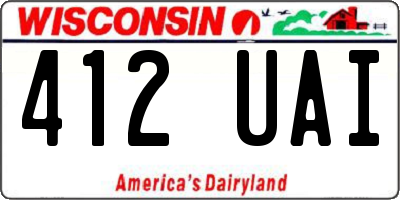 WI license plate 412UAI