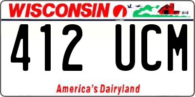 WI license plate 412UCM