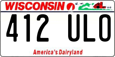 WI license plate 412ULO