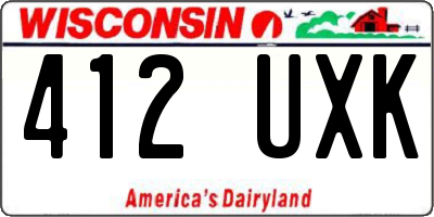 WI license plate 412UXK