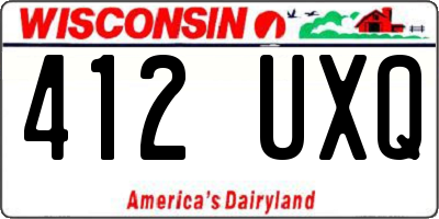 WI license plate 412UXQ