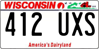 WI license plate 412UXS