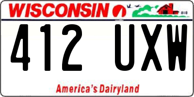 WI license plate 412UXW