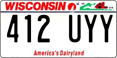 WI license plate 412UYY