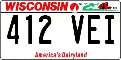 WI license plate 412VEI