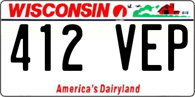 WI license plate 412VEP