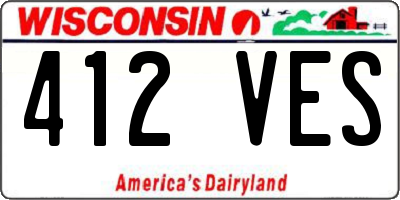 WI license plate 412VES