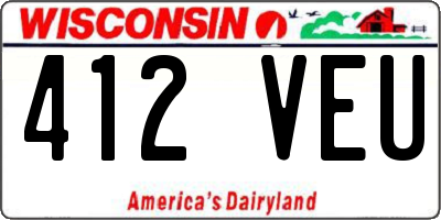 WI license plate 412VEU