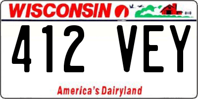 WI license plate 412VEY