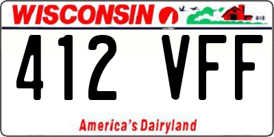 WI license plate 412VFF