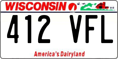 WI license plate 412VFL