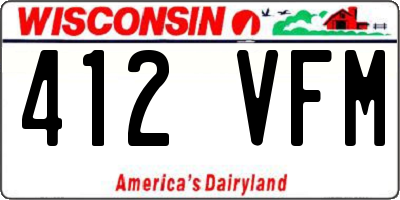 WI license plate 412VFM