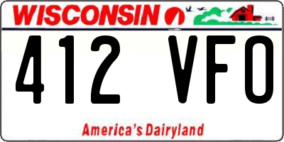 WI license plate 412VFO