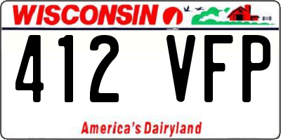 WI license plate 412VFP