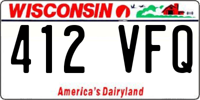 WI license plate 412VFQ
