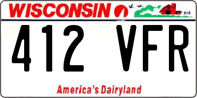 WI license plate 412VFR