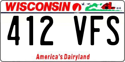 WI license plate 412VFS