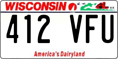 WI license plate 412VFU